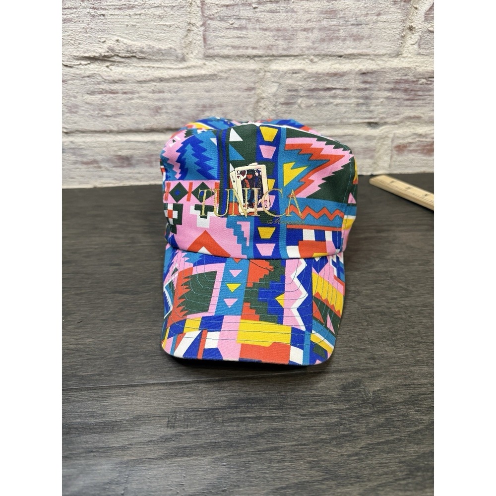 Vintage 90s Nissin Snapback Rope Hat Aztec Colorful Adjust Trucker Logo Cap